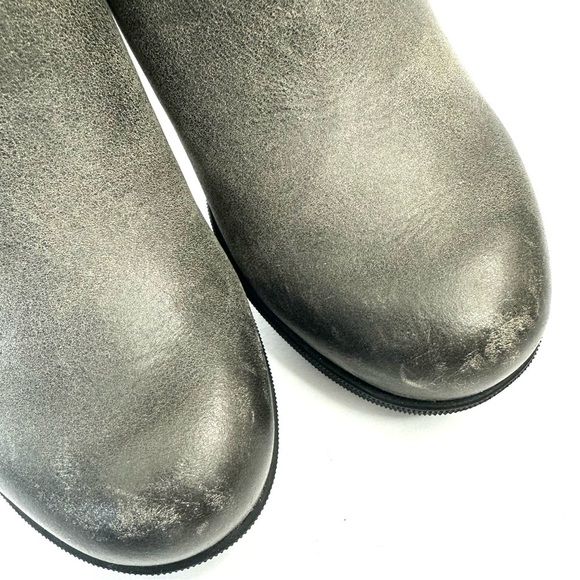 Sorel leather waterproof Joan of Arctic gray zip bootie ankle boot wedge 7.5 - Picture 12 of 13
